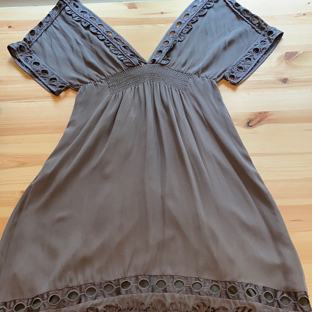 Silk & Satin deep V dress